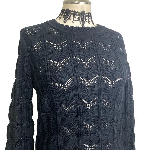 Y2K Gap Cute Chevron Knit Chunky Gothic Grunge Emo Cozy Long Sleeve Sweater - Picture 4 of 13